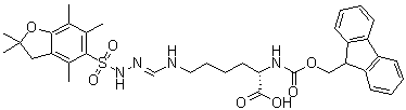 CAS 登录号：1159680-21-3, N6-[[[(2,3-二氢-2,2,4,6,7-五甲基-5-苯并呋喃基)磺酰基]氨基]亚氨基甲基]-N2-[(9H-芴-9-基甲氧基)羰基]-L-赖氨酸