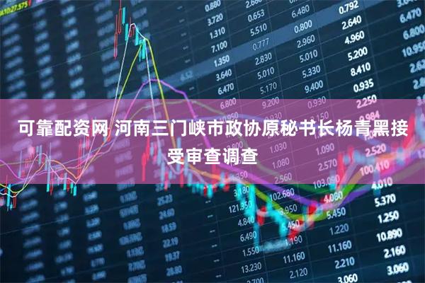可靠配资网 河南三门峡市政协原秘书长杨青黑接受审查调查