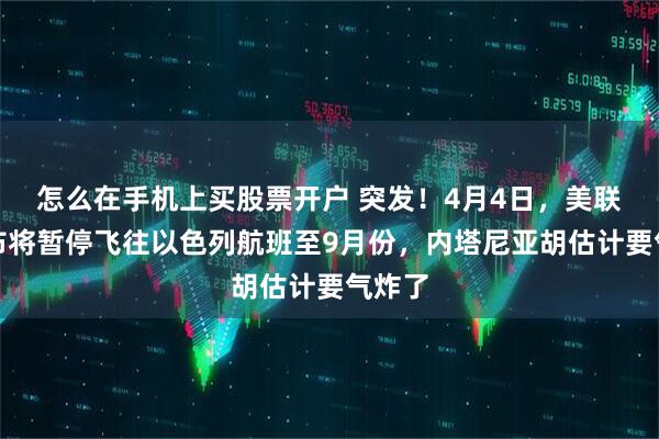 怎么在手机上买股票开户 突发！4月4日，美联航宣布将暂停飞往以色列航班至9月份，内塔尼亚胡估计要气炸了